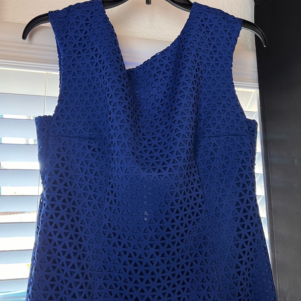 Tracy Reese Cobalt Blue Textured Midi Dress - Picture 3 of 4